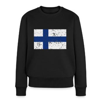 Finnland - Frauen Premium Bio Pullover - Schwarz - Vorne - Julia (174cm)