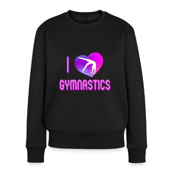 Ich liebe Turnen, Turnerin; Gymnastics - Gymnast - Frauen Premium Bio Pullover - Schwarz - Vorne - Julia (174cm)