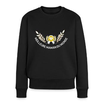 Meilleure maman du monde. - Pull Premium bio Femme - noir - Devant - Julia (174cm)