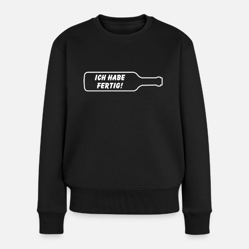 Je me prépare ! - Blague sur la bouteille - Pull Premium bio Femme - noir