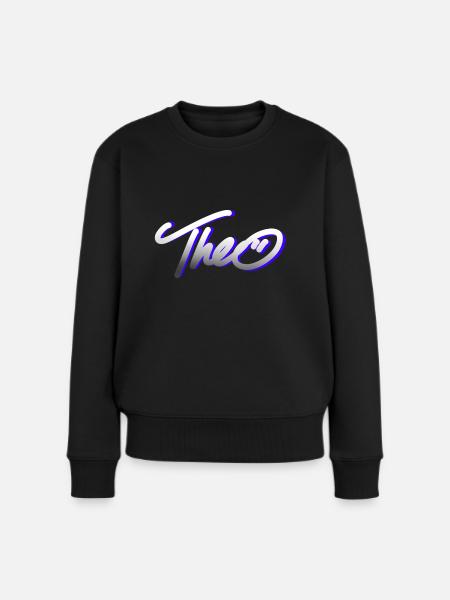 theo graffiti schrift - Frauen Premium Bio Pullover - Schwarz