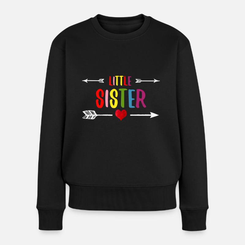 Little Sister Geschwister Schwesterliebe - Frauen Premium Bio Pullover - Schwarz