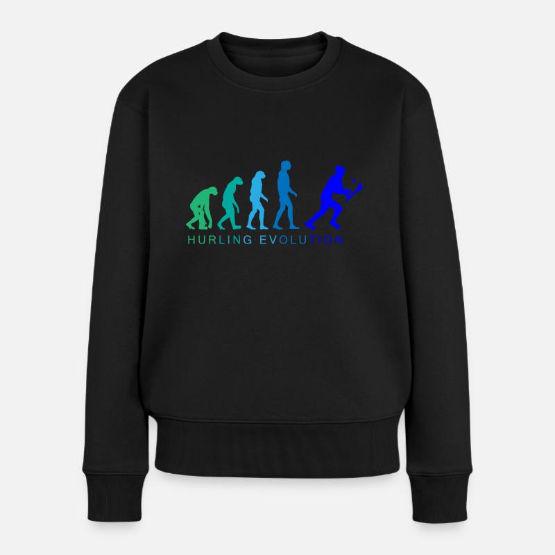 The Evolution of Hurling - Women's Premium Organic Jumper - black