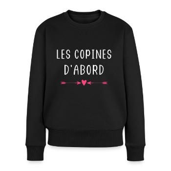 les copines d'abord - Pull Premium bio Femme - noir - Devant - Julia (174cm)