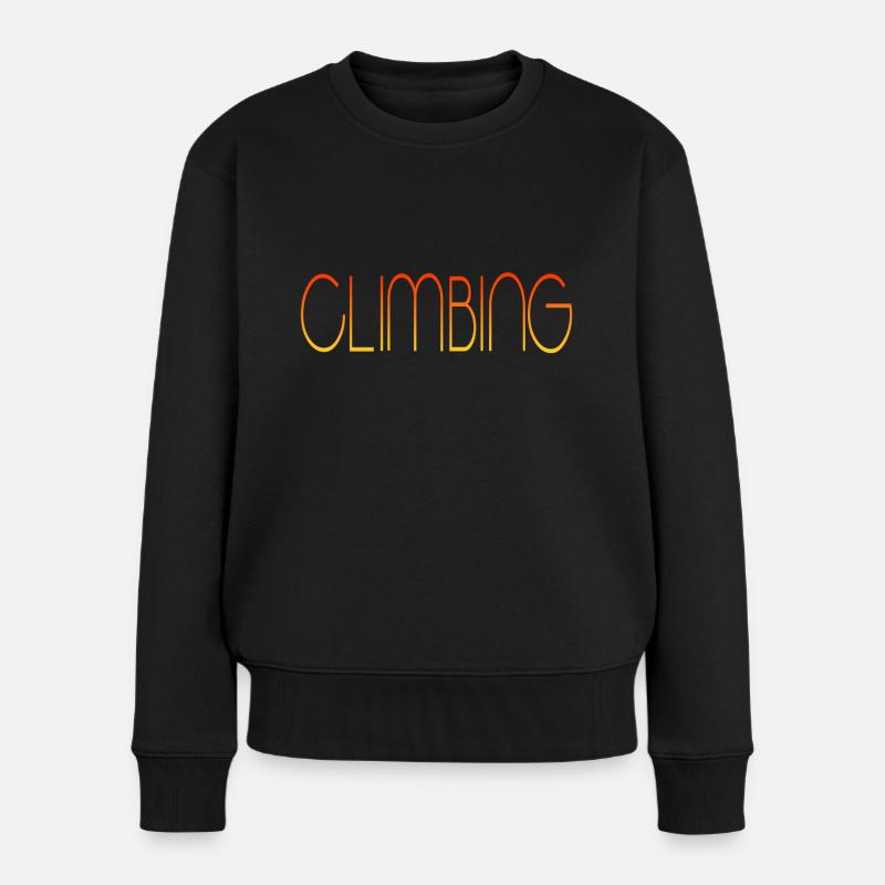climbing climb - Frauen Premium Bio Pullover - Schwarz