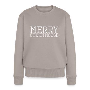 rat contrastcoffeemug everything is okay - Frauen Premium Bio Pullover - Taupe - Vorne - Julia (174cm)