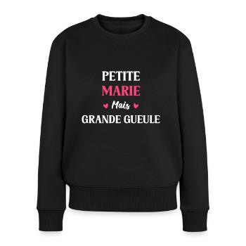 Petite Marie mais grande gueule - Pull Premium bio Femme - noir - Devant - Julia (174cm)