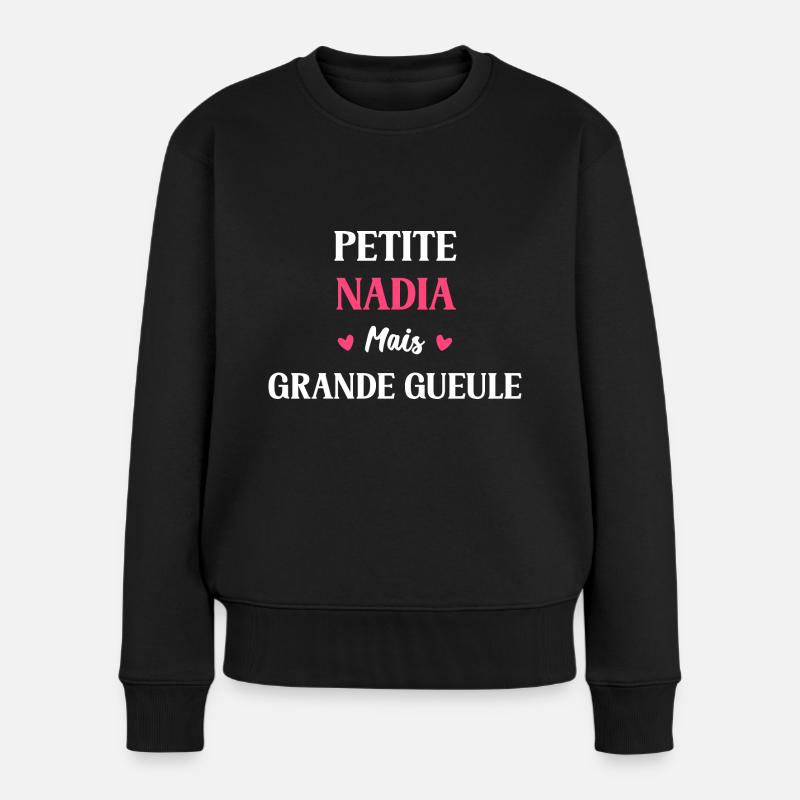 Petite Nadia mais grande gueule - Pull Premium bio Femme - noir