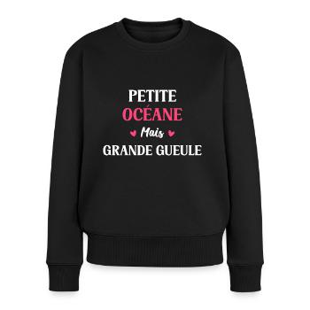 Petite Océane mais grande gueule - Pull Premium bio Femme - noir - Devant - Julia (174cm)
