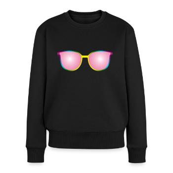 STRIDENTS SQUEAKY LUNETTES ROSES ROSE - Pull Premium bio Femme - noir - Devant - Julia (174cm)