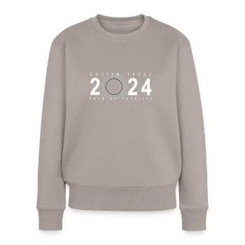 Eclipse solaire Austin Texas 8 avril 2024 - Pull Premium bio Femme - taupe - Devant - Julia (174cm)