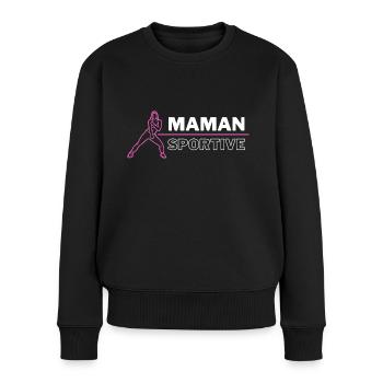 MAMAN SPORTIVE AEROBIC - Pull Premium bio Femme - noir - Devant - Julia (174cm)