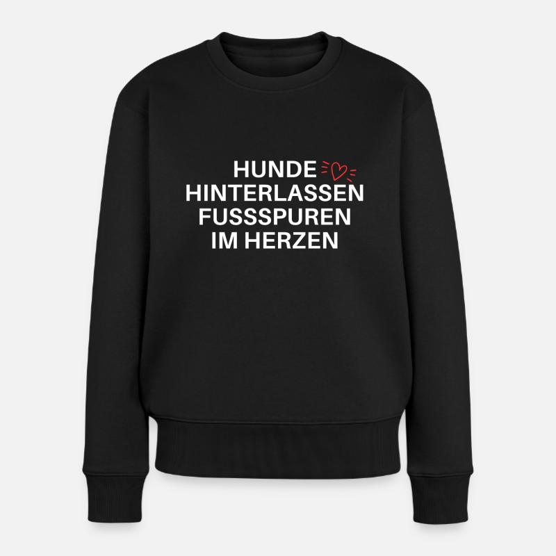 Hundespruch Hundeliebe - Frauen Premium Bio Pullover - Schwarz