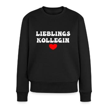 Lieblingskollegin - Frauen Premium Bio Pullover - Schwarz - Vorne - Julia (174cm)
