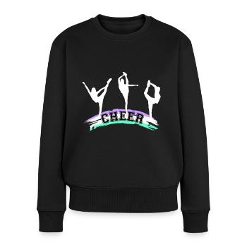 Cheerleading, Cheer - Frauen Premium Bio Pullover - Schwarz - Vorne - Julia (174cm)