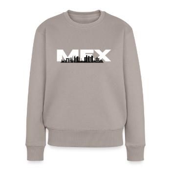 Skyline von Mexiko-Stadt - Frauen Premium Bio Pullover - Taupe - Vorne - Julia (174cm)