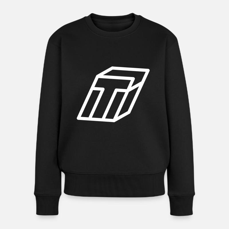 Gliederungsbuchstabe T - Frauen Premium Bio Pullover - Schwarz