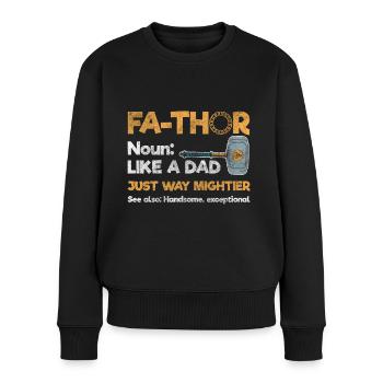 Thor Hammer Mythologie - Frauen Premium Bio Pullover - Schwarz - Vorne - Julia (174cm)