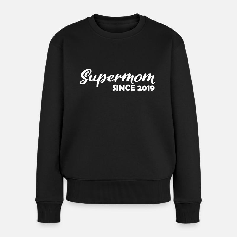Supermom since 2019 - Frauen Premium Bio Pullover - Schwarz