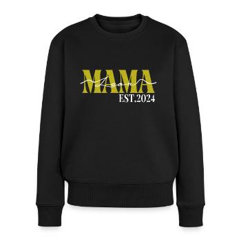 Mama Leon Muttertag - Frauen Premium Bio Pullover - Schwarz - Vorne - Julia (174cm)