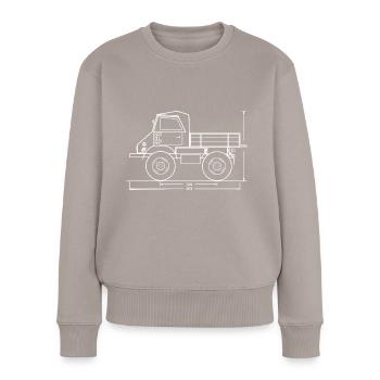 Unimog - Oldtimer - Offroad - Dispositif moteur universel - Pull Premium bio Femme - taupe - Devant - Julia (174cm)