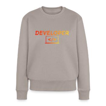 Développeur - Informatik IT EDV PC Computer Shirt - Pull Premium bio Femme - taupe - Devant - Julia (174cm)