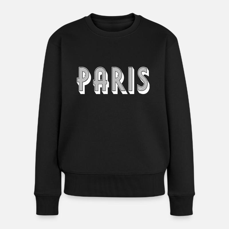 Paris - Frauen Premium Bio Pullover - Schwarz