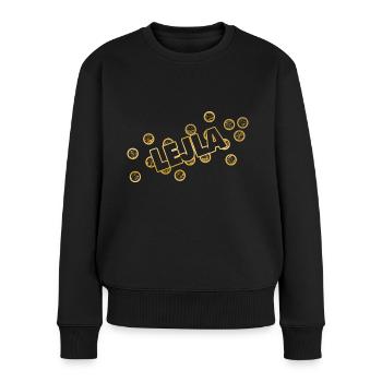 Lejla comme nom - Pull Premium bio Femme - noir - Devant - Julia (174cm)
