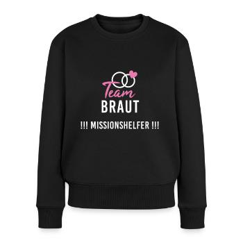 Checkliste Missionshelfer Junggesellinnenabschied - Frauen Premium Bio Pullover - Schwarz - Vorne - Julia (174cm)