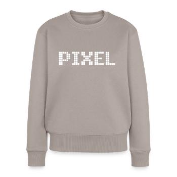 Pixel - Frauen Premium Bio Pullover - Taupe - Vorne - Julia (174cm)