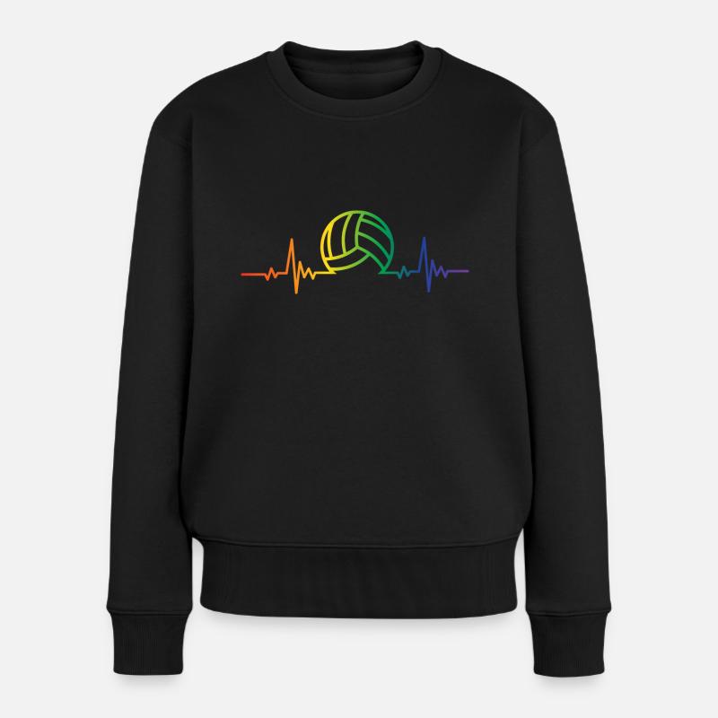 volley ball electroencephalogram Design for a - Frauen Premium Bio Pullover - Schwarz