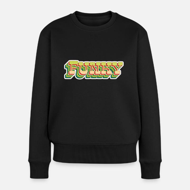 Funky Vintage - Frauen Premium Bio Pullover - Schwarz
