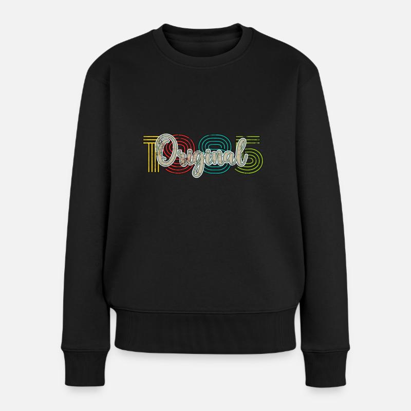 Vintage 1985 - Frauen Premium Bio Pullover - Schwarz