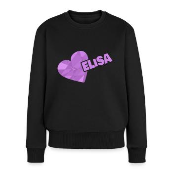 Krönchen Elisa - Frauen Premium Bio Pullover - Schwarz - Vorne - Julia (174cm)