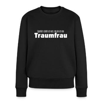 I'm still asleep, so I'm a dream woman - Women's Premium Organic Jumper - black - Front - Julia (174cm)