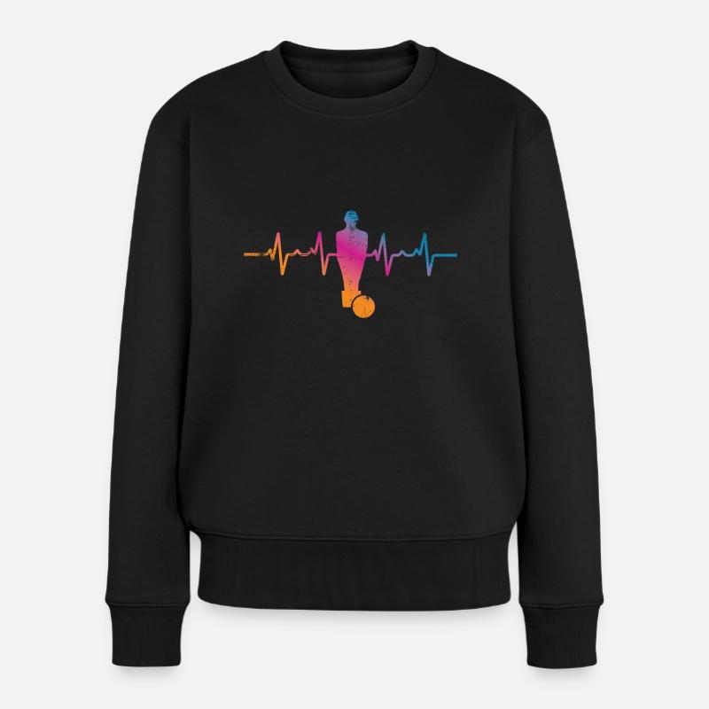 Tischfußball Herzschlag - Frauen Premium Bio Pullover - Schwarz