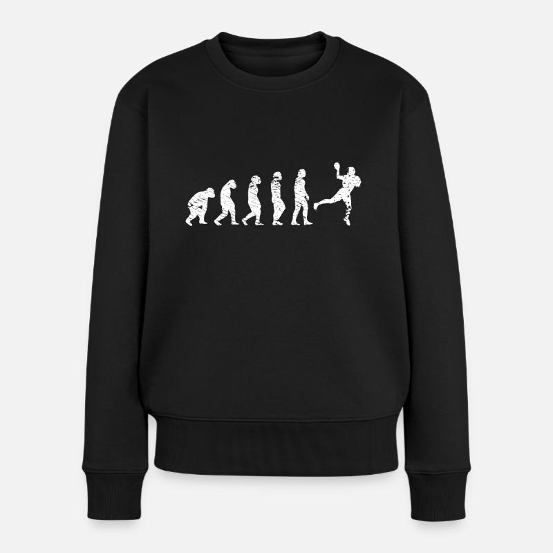 Handball Handballer Evolution Handballspieler Team - Frauen Premium Bio Pullover - Schwarz