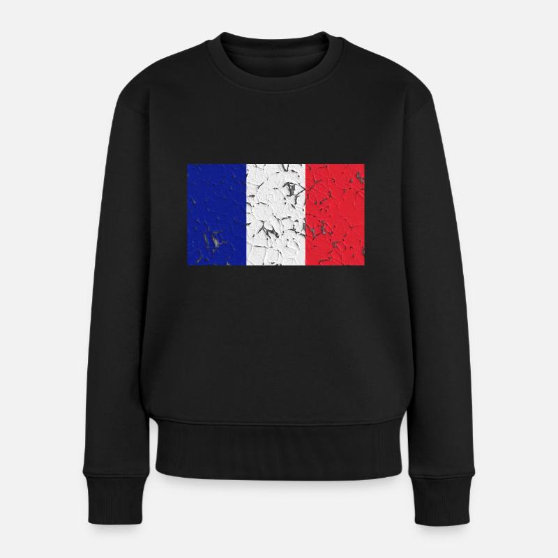 Frankreich - Frauen Premium Bio Pullover - Schwarz