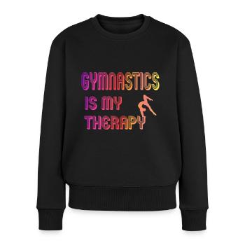 Gymnastics is my therapy - Women's Premium Organic Jumper - black - Front - Julia (174cm)