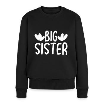 Cœurs de grandes sœurs - Pull Premium bio Femme - noir - Devant - Julia (174cm)