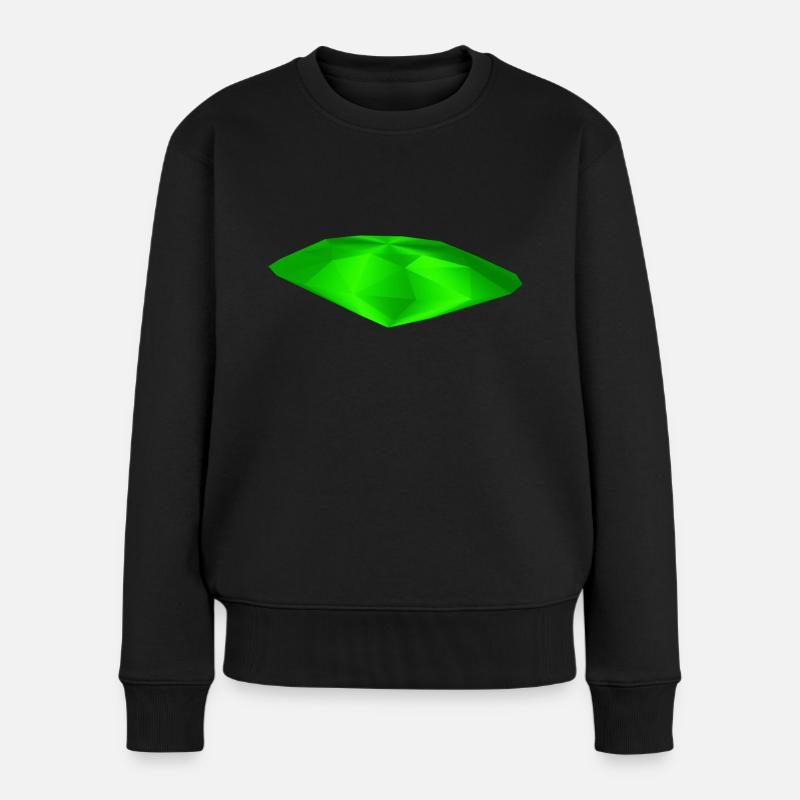 Grüner Edelstein - Frauen Premium Bio Pullover - Schwarz