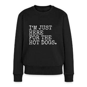 I'm Just Here For The Hot Dogs Funny Saying - Women's Premium Organic Jumper - black - Front - Julia (174cm)