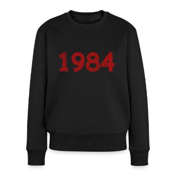 1984 - Frauen Premium Bio Pullover - Schwarz - Vorne - Julia (174cm)