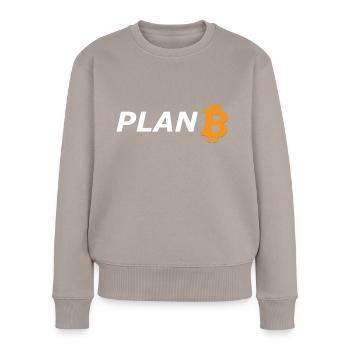 Plan B - Frauen Premium Bio Pullover - Taupe - Vorne - Julia (174cm)