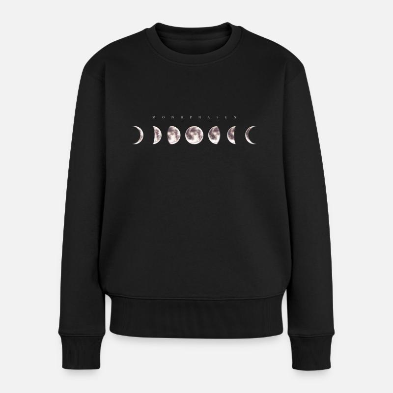 Mondphasen inverted - Mond Himmel Kunst - Frauen Premium Bio Pullover - Schwarz