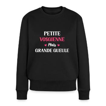 Petite Vosgienne mais grande gueule - Pull Premium bio Femme - noir - Devant - Julia (174cm)