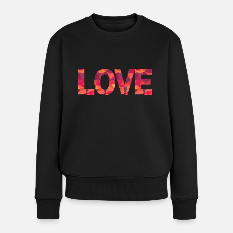 Love - Frauen Premium Bio Pullover - Schwarz