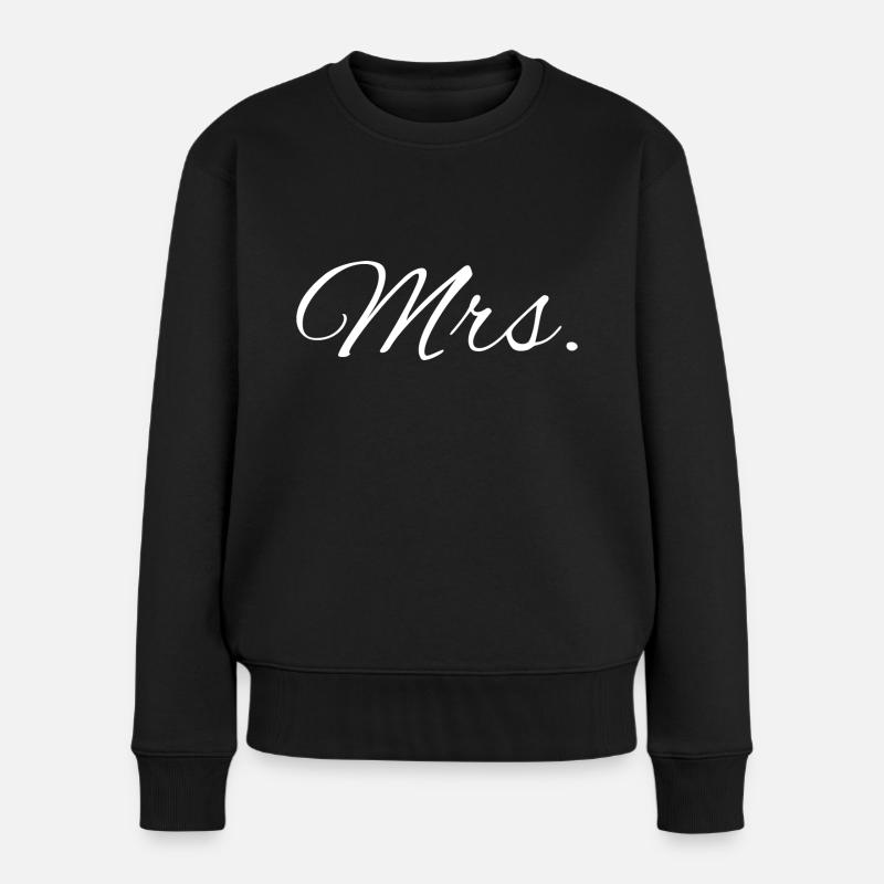 Partner design "Mr. & Mrs." white - Women's Premium Organic Jumper - black