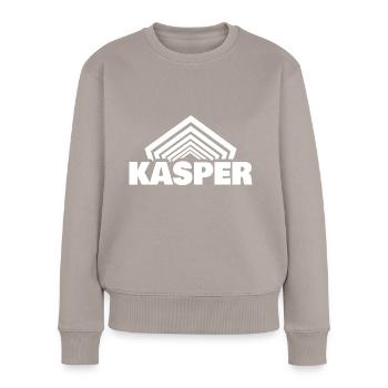 Vorname Kasper - Frauen Premium Bio Pullover - Taupe - Vorne - Julia (174cm)