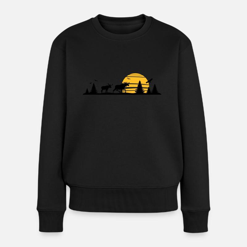 Landschaft - Schweden, Norwegen - Frauen Premium Bio Pullover - Schwarz
